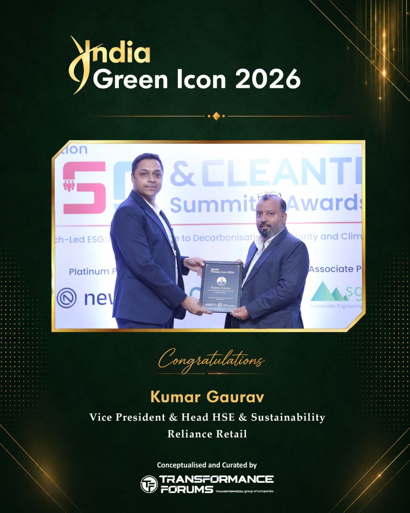 India Green Icon 2026 — Kumar Gaurav, Vice President & Head HSE & Sustainability, Reliance Retail
