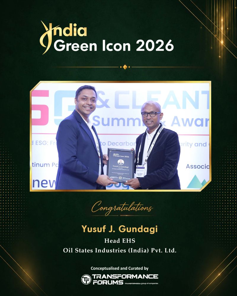 India Green Icon 2026 — Yusuf J. Gundagi, Head EHS, Oil States Industries (India) Pvt. Ltd.
